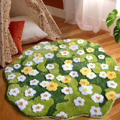 3Pcs 3D Forest Leaf Modern Eco Friendly Plush Decor Mat